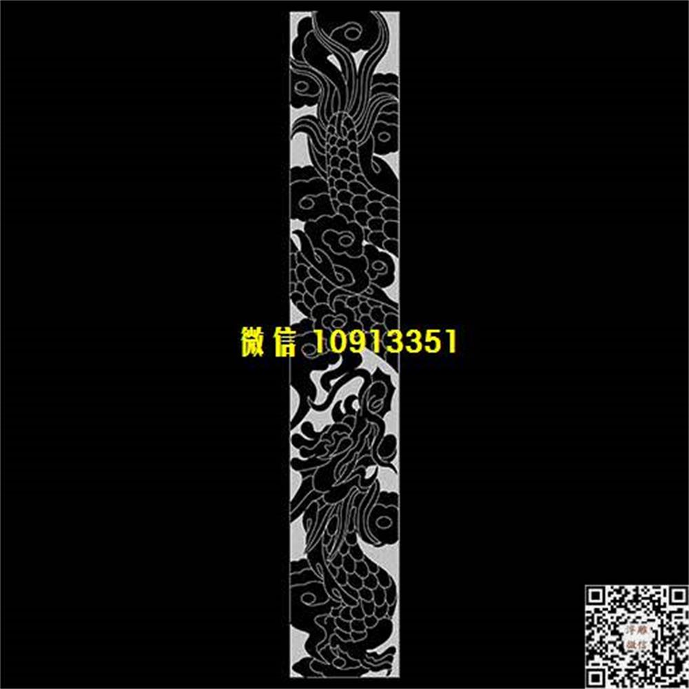 精雕图127龙柱子精雕图线雕图线条图单线铣底图_电脑雕刻plt文泰矢量图精雕图浮雕图